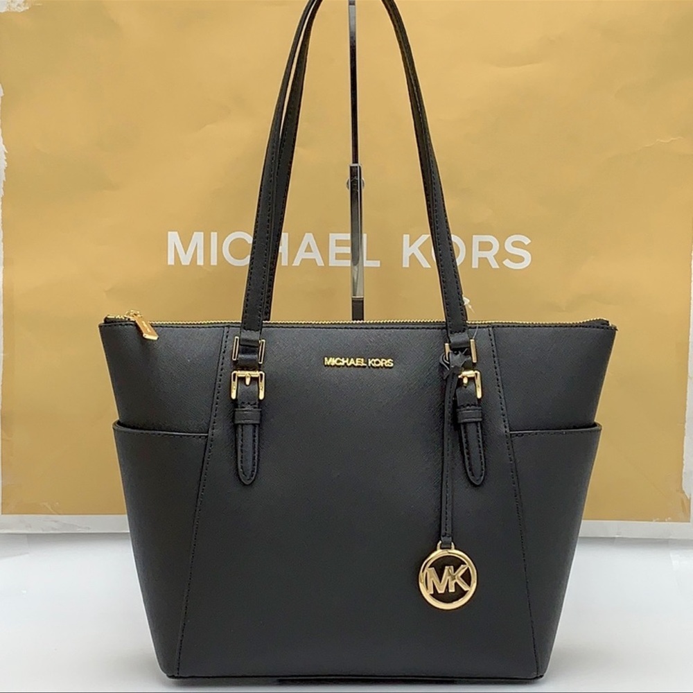 MICHAEL KORS Charlotte Large Leather Top-Zip Tote - Picture 5 of 16